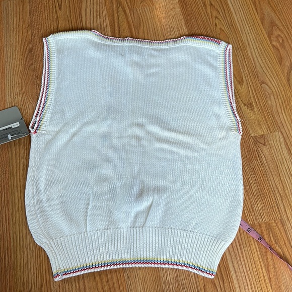 NWT NOS vintage Susan Bristol hand framed knitted circus sweater vest. Size 36 - Picture 9 of 12